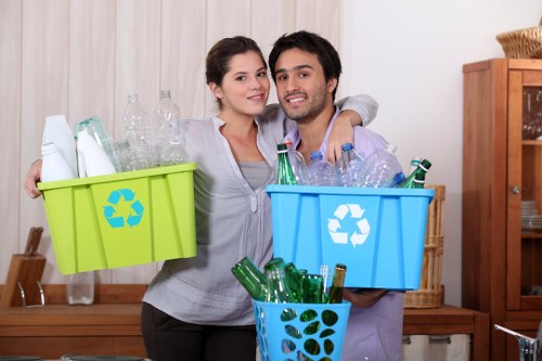 Team members performing garden clearance